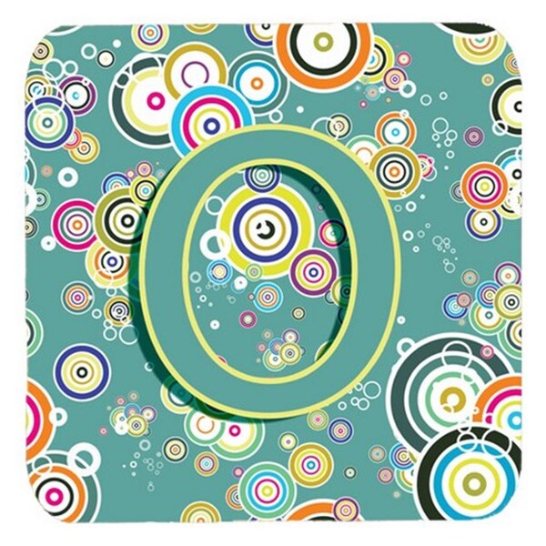 Carolines Treasures Letter O Circle Circle Teal Initial Alphabet Foam Coasters- Set of 4 - CJ2015-OFC