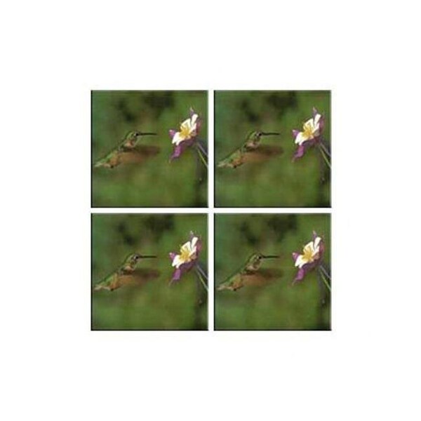 Mcgowan Mfg Co McGowan TT99820 Tuftop Hummingbird and Columbine Coasters Set of 4 - TT99820
