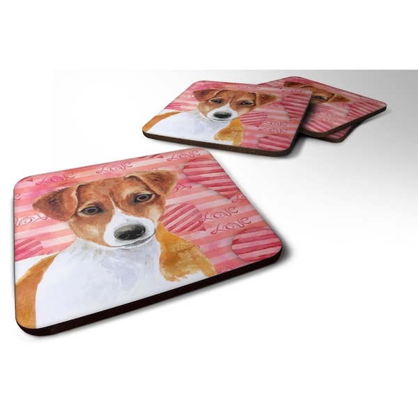 Carolines Treasures Jack Russell Terrier Love Foam Coaster - Set of 4 - BB9776FC
