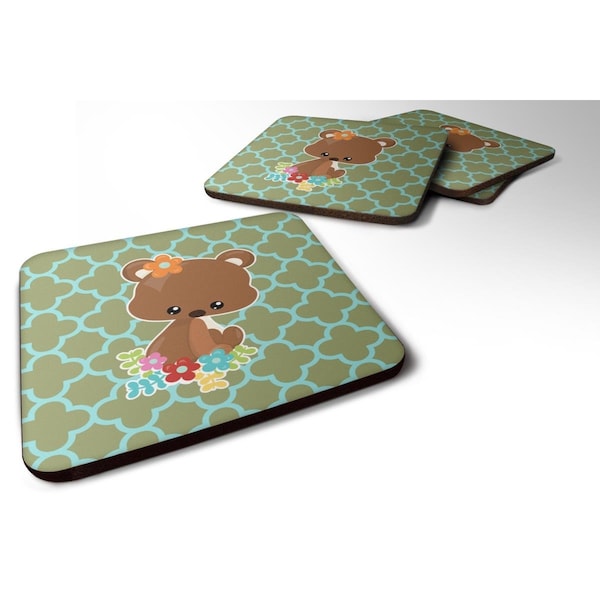 Carolines Treasures Baby Brown Bear Foam Coasters - Set of 4 - BB6797FC