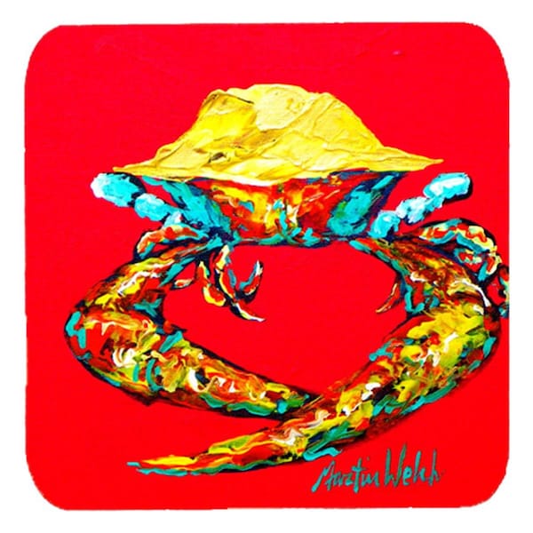 Carolines Treasures Crab Long Claw Foam Coasters- Set of 4 - MW1040FC