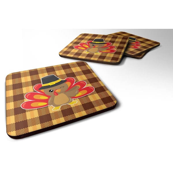 Carolines Treasures Thanksgiving Turkey Wink Foam Coasters - Set of 4 - BB7114FC