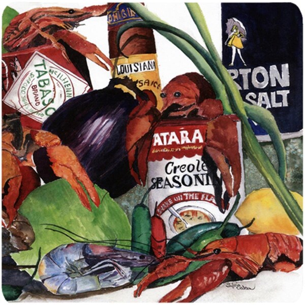 Carolines Treasures Louisiana Spices Foam Coasters - Set of 4- 3.5 x 3.5 In. - 8131FC