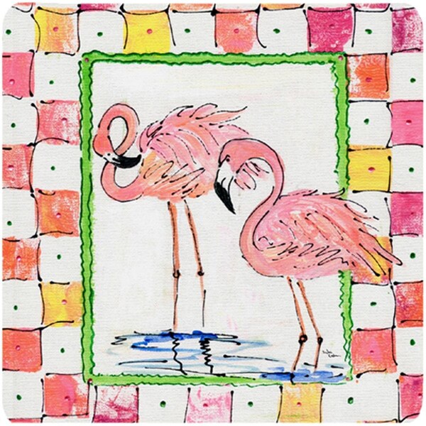 Carolines Treasures Set of 4 Bird - Flamingo Foam Coasters - 8077FC