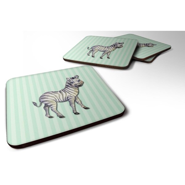 Carolines Treasures Zebra Foam Coasters - Set of 4 - BB7143FC
