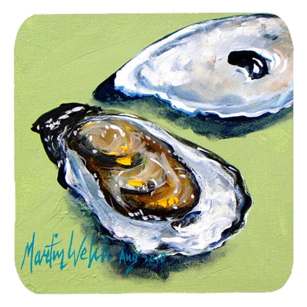 Carolines Treasures Oyster Two Shells Foam Coasters- Set of 4 - MW1071FC