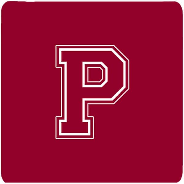 Carolines Treasures Set of 4 Monogram - Maroon and White Foam Coasters Initial Letter P - CJ1032-PFC