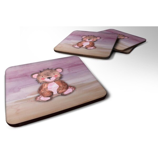 Carolines Treasures Bear Cub Watercolor Foam Coasters - Set of 4 - BB7441FC