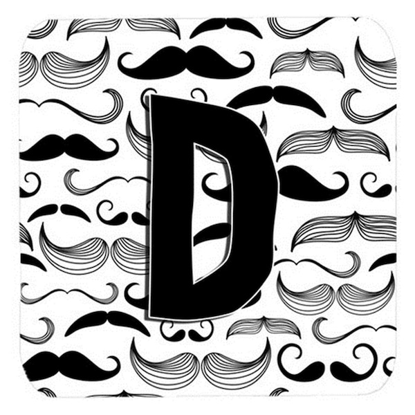 Carolines Treasures Letter D Moustache Initial Foam Coasters- Set of 4 - CJ2009-DFC