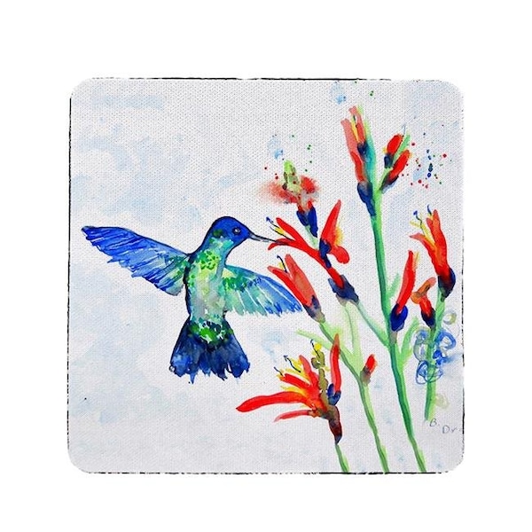 Betsy Drake Betsy Drake CT644 Hummingbird & Fire Plant Coaster - Set of 4 - CT644