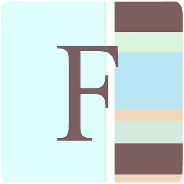 Carolines Treasures Monogram - Blue Stripes Foam Coasters Initial Letter F- Set of 4 - CJ1003-FFC