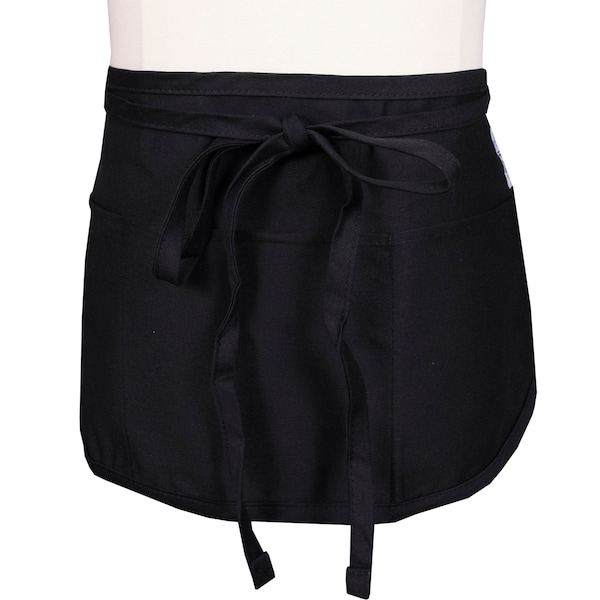 Chef Revival Reversible 3-Pocket Waist Apron - Black - 605REV-BK