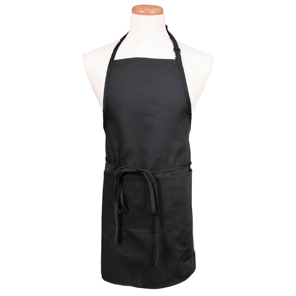 Chef Revival Chef 24/7Front-of-the House Gourmet Bib Apron - Black - 601BAO-3-BK