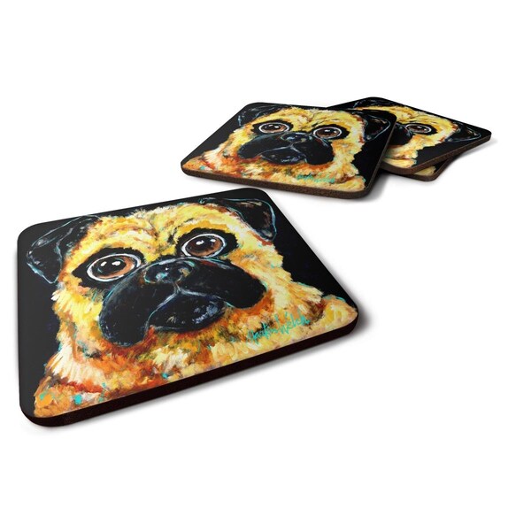 Carolines Treasures Pug It Out Foam Coasters - Set of 4 - MW1346FC