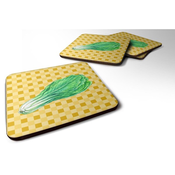 Carolines Treasures Mustard on Basketweave Foam Coasters - Set of 4 - BB7204FC