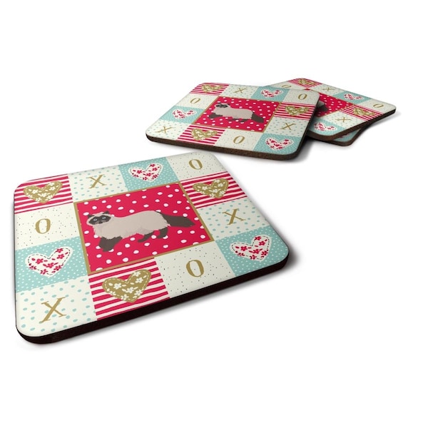 Carolines Treasures 3.5 x 3.5 in. Colorpoint Persian Hymalayan Cat Love Foam Coaster, 4PK - CK5587FC
