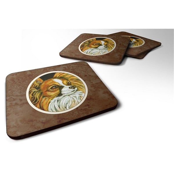 Carolines Treasures Papillon Foam Coaster, 3.5 x 0.25 x 3.5 in. - Set of 4 - 7248FC