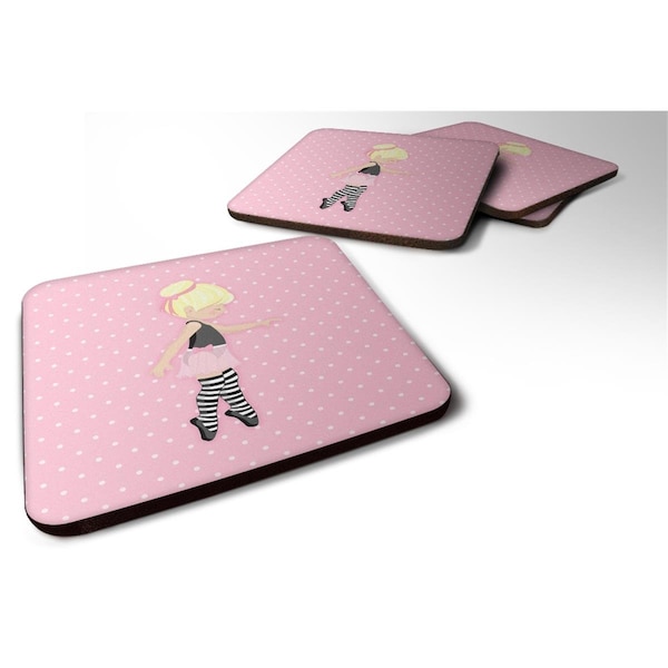 Carolines Treasures Ballerina Blonde Releve Foam Coaster, Set of 4 - BB5162FC