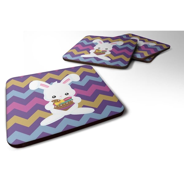 Carolines Treasures Easter Rabbit With Chocolate Heart Foam Coasters - Set of 4 - BB6901FC