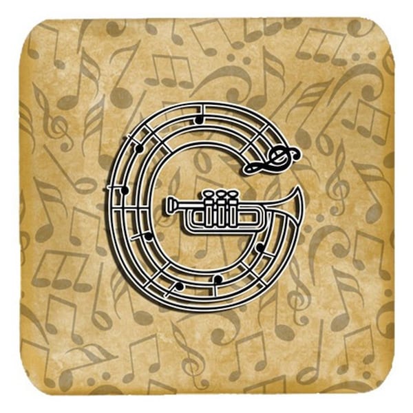 Carolines Treasures Letter G Musical Instrument Alphabet Foam Coasters- Set of 4 - CJ2004-GFC