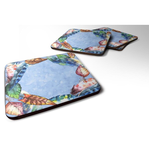 Carolines Treasures Feathers Foam Coasters - Set of 4 - CK1704FC