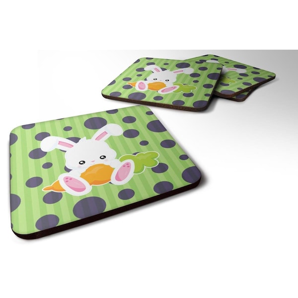 Carolines Treasures Easter Polkadot Rabbit Foam Coasters - Set of 4 - BB6903FC