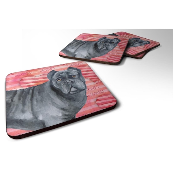 Carolines Treasures Cane Corso Love Foam Coaster - Set of 4 - BB9781FC