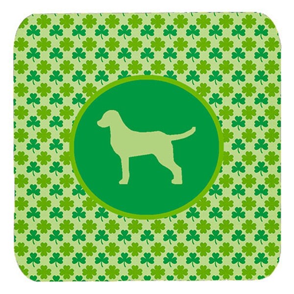 Carolines Treasures Chesapeake Bay Retriever Lucky Shamrock Foam Coasters- Set of 4 - SDK1020-C-FC