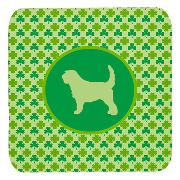 Carolines Treasures Otterhound Lucky Shamrock Foam Coasters- Set of 4 - SDK1143-C-FC
