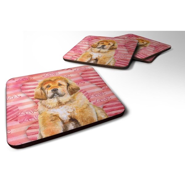 Carolines Treasures Tibetan Mastiff Love Foam Coaster - Set of 4 - BB9808FC