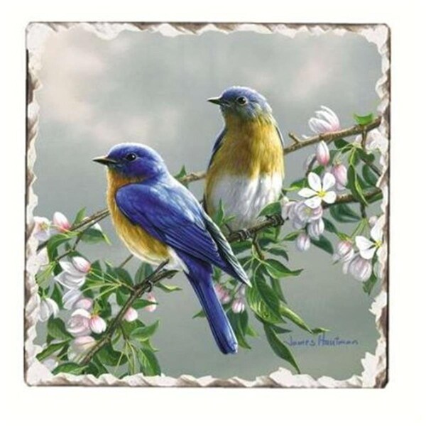 Counterart Counter Art  Bluebird Number 1 Single Tumbled Tile Coaster - CART11078