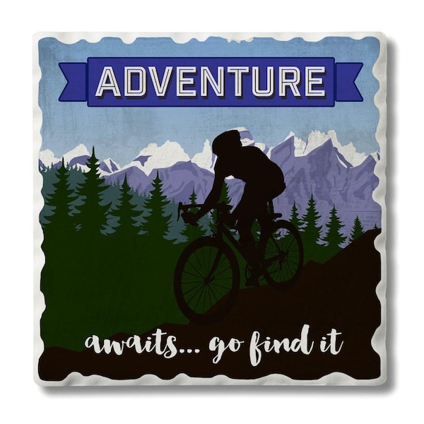 Counterart Counter Art  Adventure Awaits Single Tumbled Tile Coaster - CART0201595