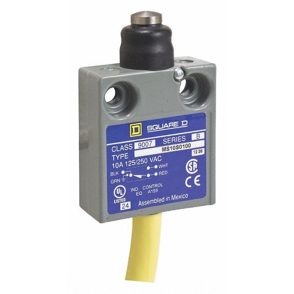 Interruptor de límite Telemecanique Sensors, pistón, retorno por resorte, SPDT, 10A @ 240V AC, Ubicación del actuador: Arriba - 9007MS10S0100