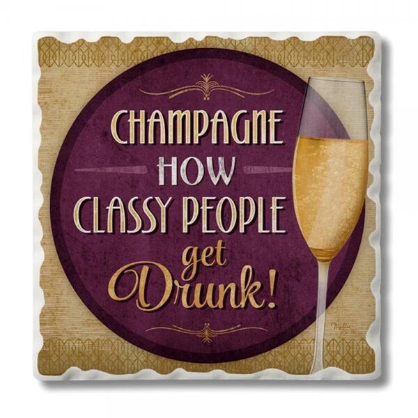Counterart Counter Art  Champagne Single Tumbled Tile Coaster - CART0201367