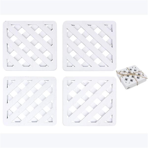Desorden Wood Lattice Design Reversable Coaster - 4 Piece - DE3282730