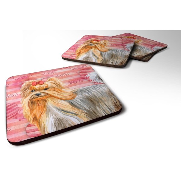 Carolines Treasures Yorkshire Terrier Love Foam Coaster - Set of 4 - BB9772FC