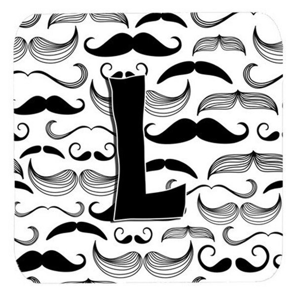 Carolines Treasures Letter L Moustache Initial Foam Coasters- Set of 4 - CJ2009-LFC
