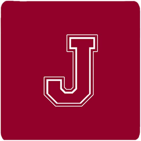 Carolines Treasures Set of 4 Monogram - Maroon and White Foam Coasters Initial Letter J - CJ1032-JFC