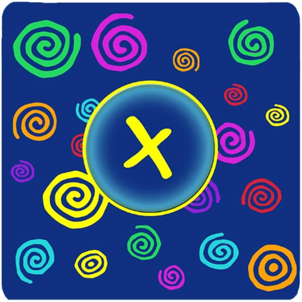 Carolines Treasures Monogram - Blue Swirls Foam Coasters Initial Letter x- Set of 4 - CJ1011-XFC