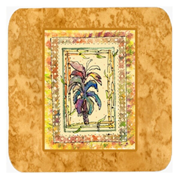 Carolines Treasures Palm Tree Foam Coasters- Set of 4 - 8615FC