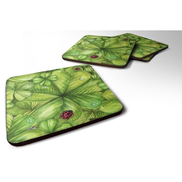 Carolines Treasures Shamrocks & Lady Bugs Foam Coasters - Set of 4 - BB5754FC