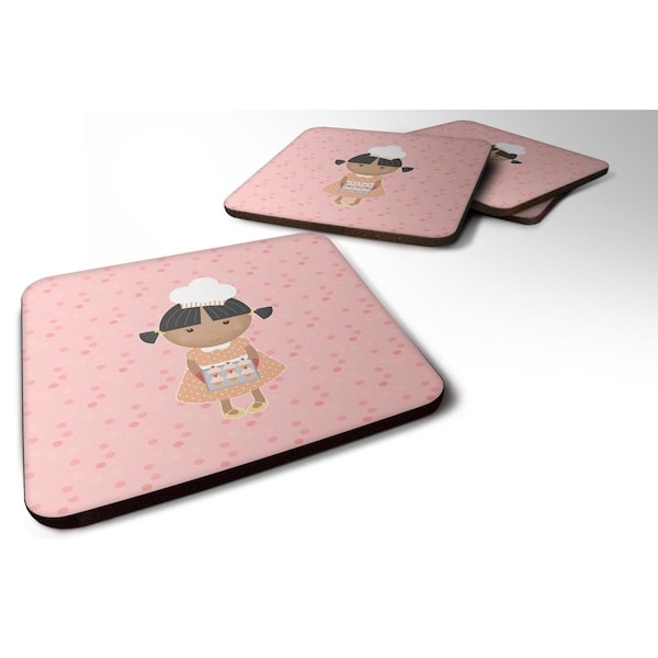 Carolines Treasures Baker African American on Pink Foam Coasters - Set of 4 - BB7278FC