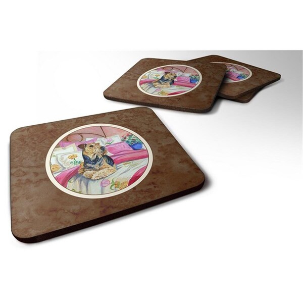 Carolines Treasures Airedale Waiting on Mom Foam Coaster, Set of 4 - 7006FC