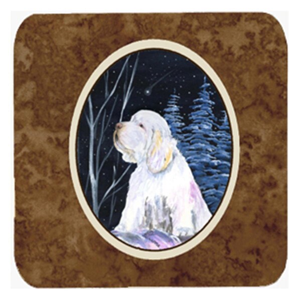 Carolines Treasures Clumber Spaniel Foam Coasters - Set of 4 - SS8346FC