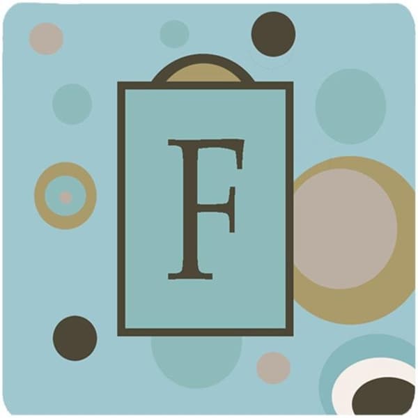 Carolines Treasures Carolines Treasures CJ1013-FFC Monogram - Blue Dots Foam Coasters Initial Letter F; Set - 4 - CJ1013-FFC