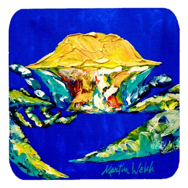 Carolines Treasures Crab Tight Quarters Foam Coasters- Set of 4 - MW1064FC