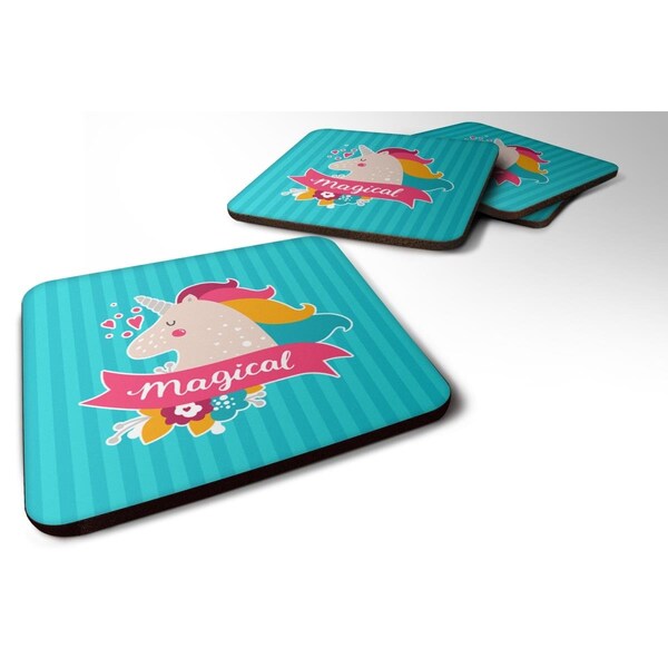Carolines Treasures Unicorn Magical Foam Coasters - Set of 4 - BB7141FC