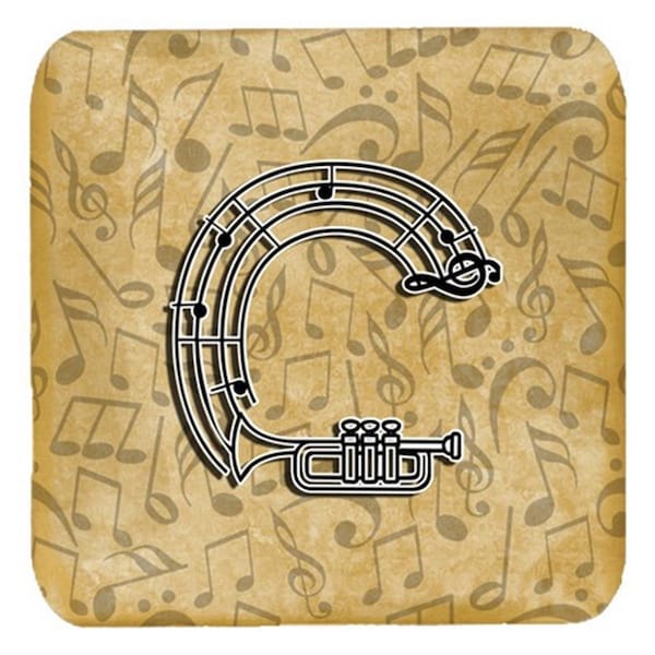 Carolines Treasures Letter C Musical Instrument Alphabet Foam Coasters- Set of 4 - CJ2004-CFC