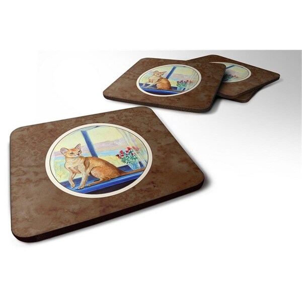 Carolines Treasures Cat Foam Coaster, 3.5 x 0.25 x 3.5 in. - Set of 4 - 7091FC