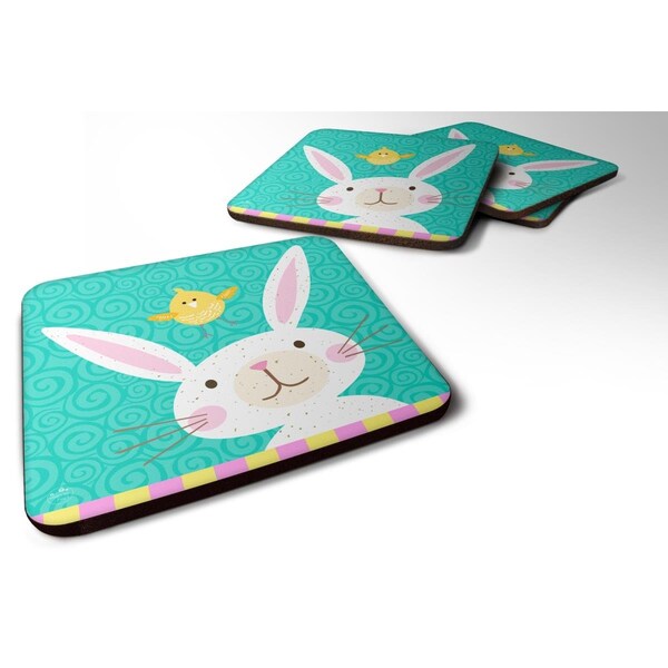 Carolines Treasures Happy Easter Rabbit Foam Coasters - Set of 4 - VHA3032FC